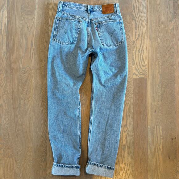 Levi's 501 Premium Straight Leg Jeans High Waisted No Stretch Womens Size 27x32 - Picture 3 of 10